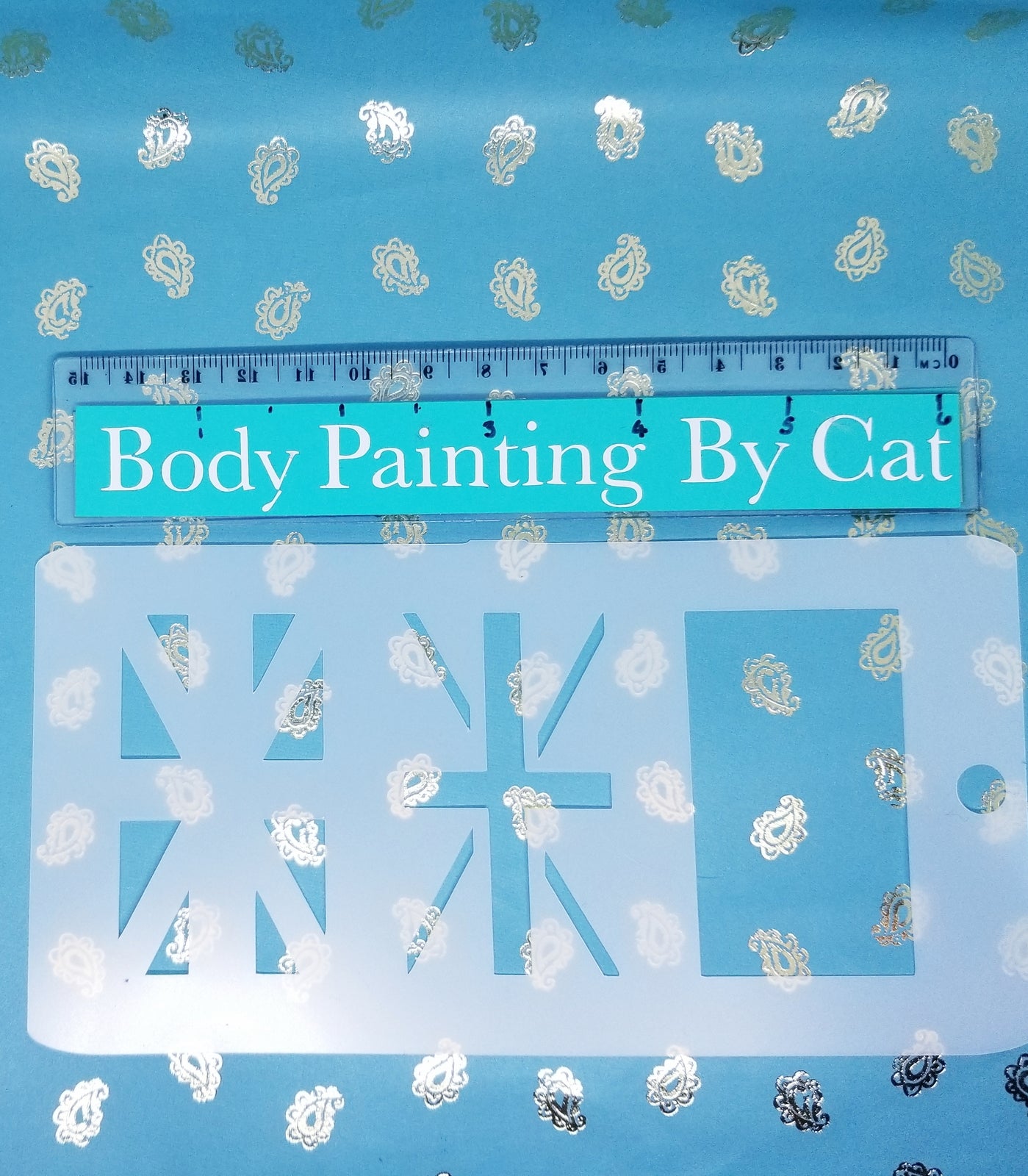 Union Jack RECTANGLE Jubilee Sports flag stencil facepaint bodyart cake