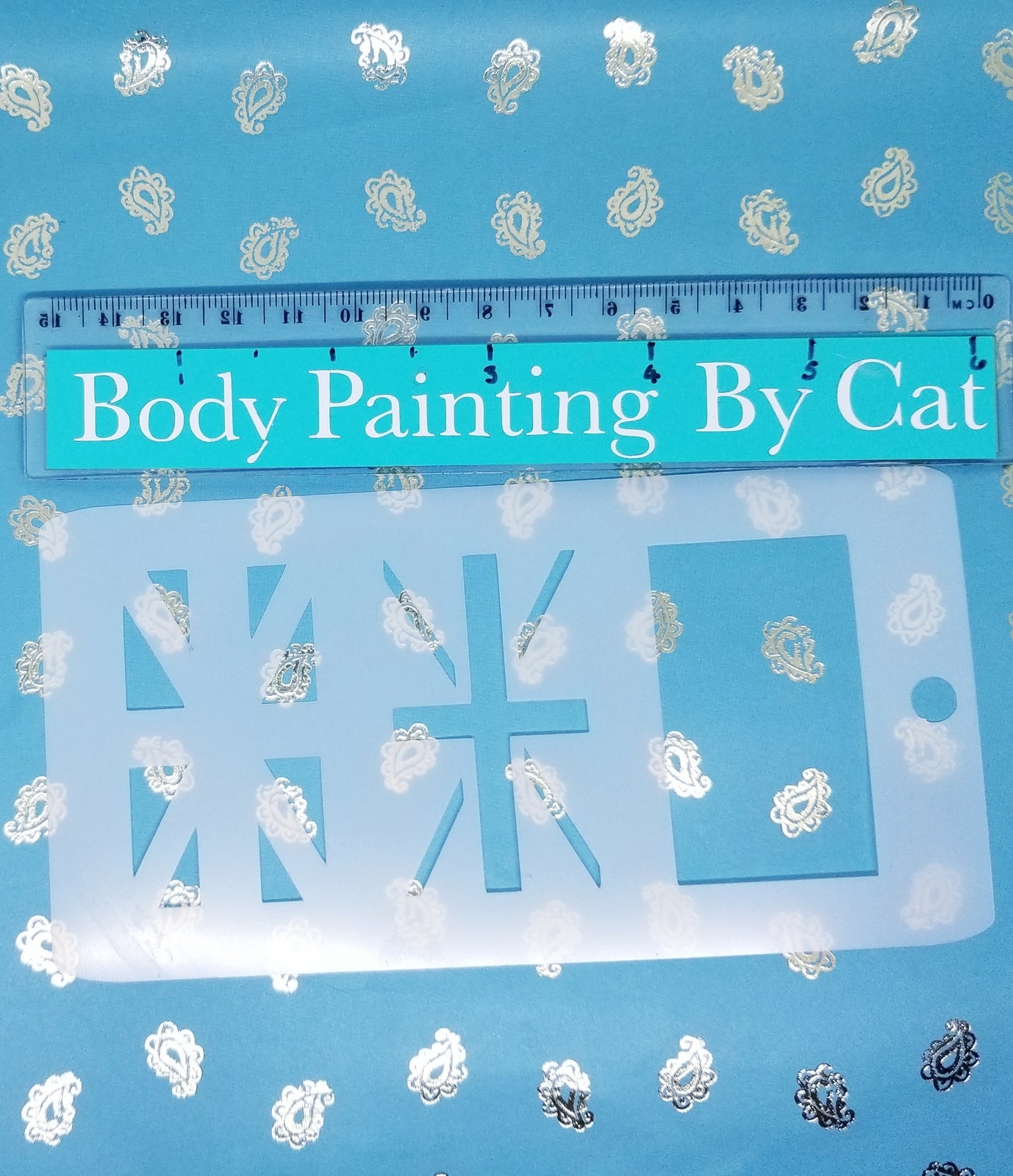 Union Jack RECTANGLE Jubilee Sports flag stencil facepaint bodyart cake