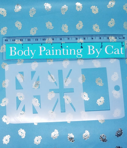 Union Jack RECTANGLE Jubilee Sports flag stencil facepaint bodyart cake