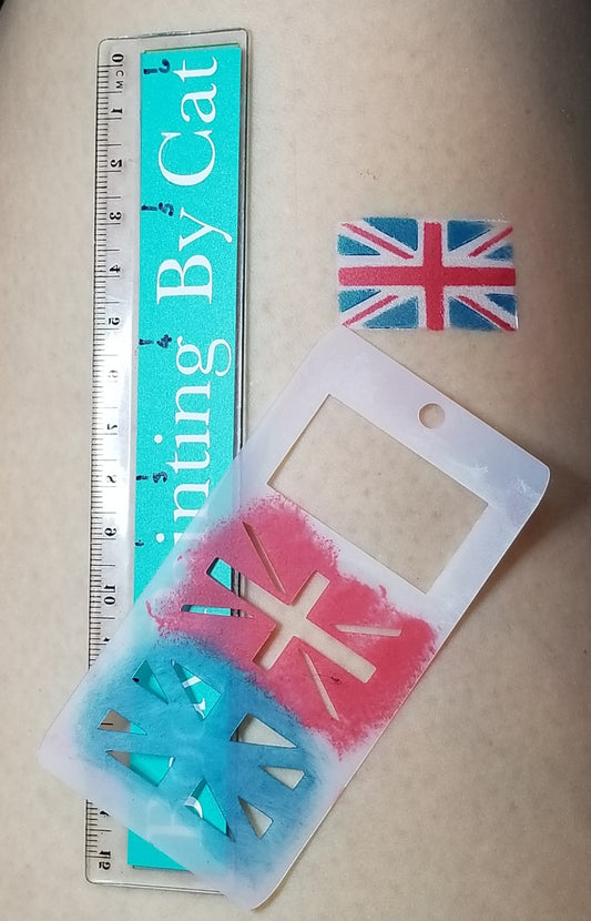 Union Jack RECTANGLE Jubilee Sports flag stencil facepaint bodyart cake