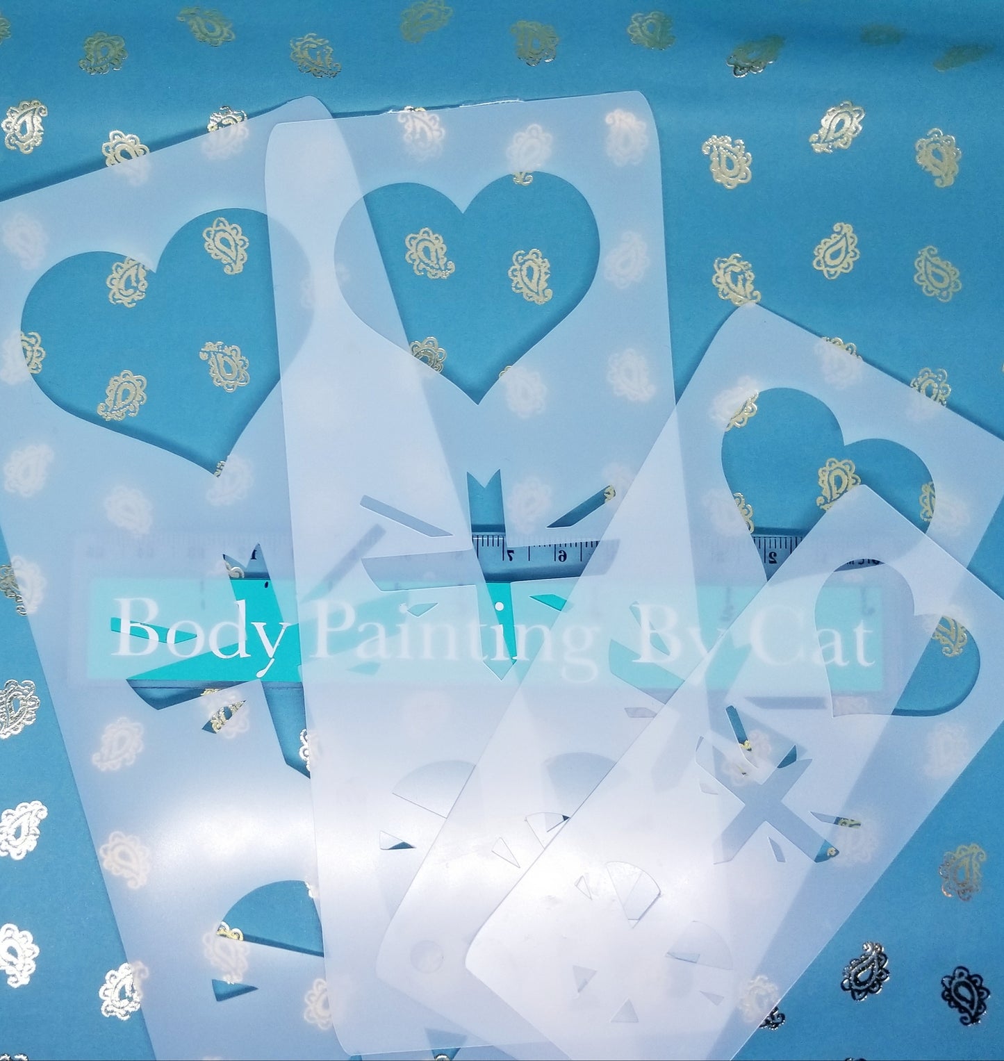 HEART GB FLAG Union Jack stencil facepaint bodyart decor airbrush