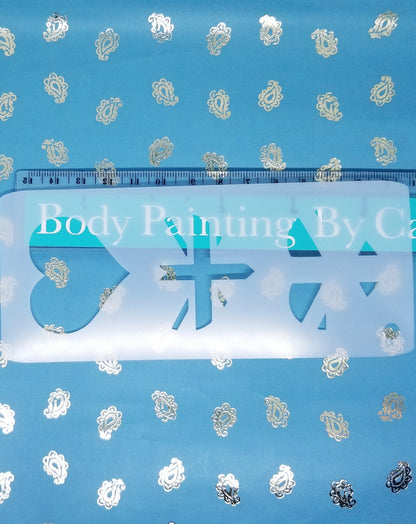 HEART GB FLAG Union Jack stencil facepaint bodyart decor airbrush