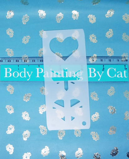 HEART GB FLAG Union Jack stencil facepaint bodyart decor airbrush