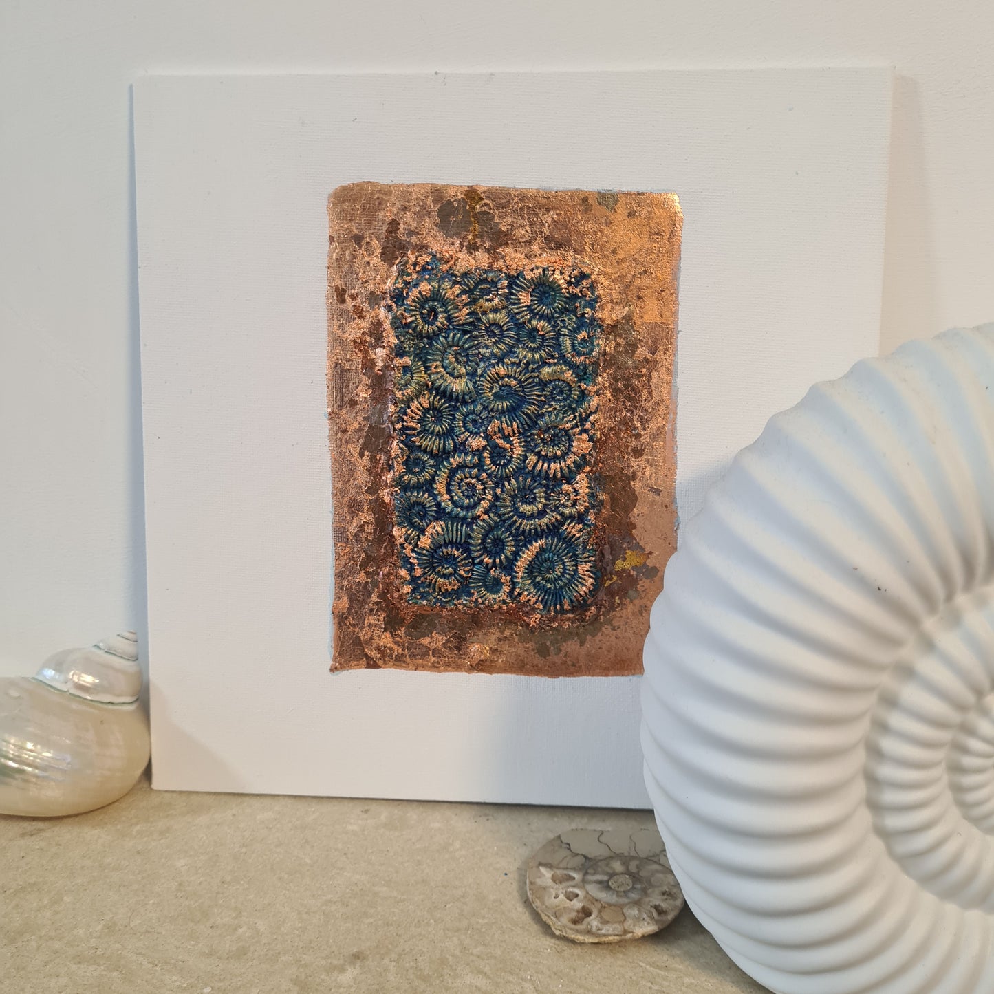 Rectangular Ammonite Assemblages (Metallic Foil 3d Art) Decor Art