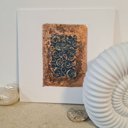 Rectangular Ammonite Assemblages (Metallic Foil 3d Art) Decor Art