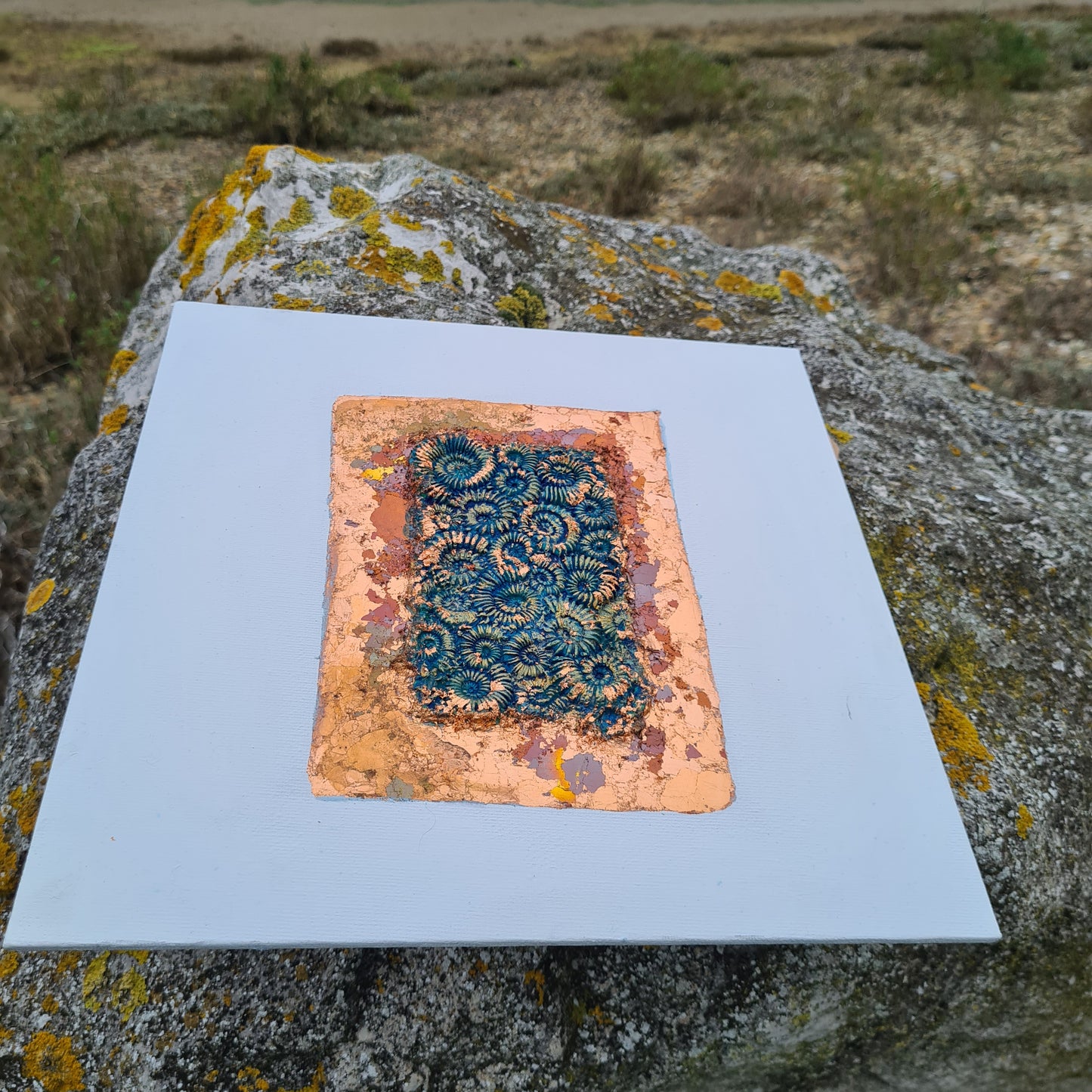 Rectangular Ammonite Assemblages (Metallic Foil 3d Art) Decor Art