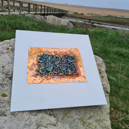 Rectangular Ammonite Assemblages (Metallic Foil 3d Art) Decor Art