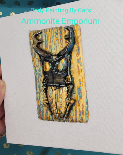 Iridescent Insects (Metallic Gold Foil 3d Art) Decor Art