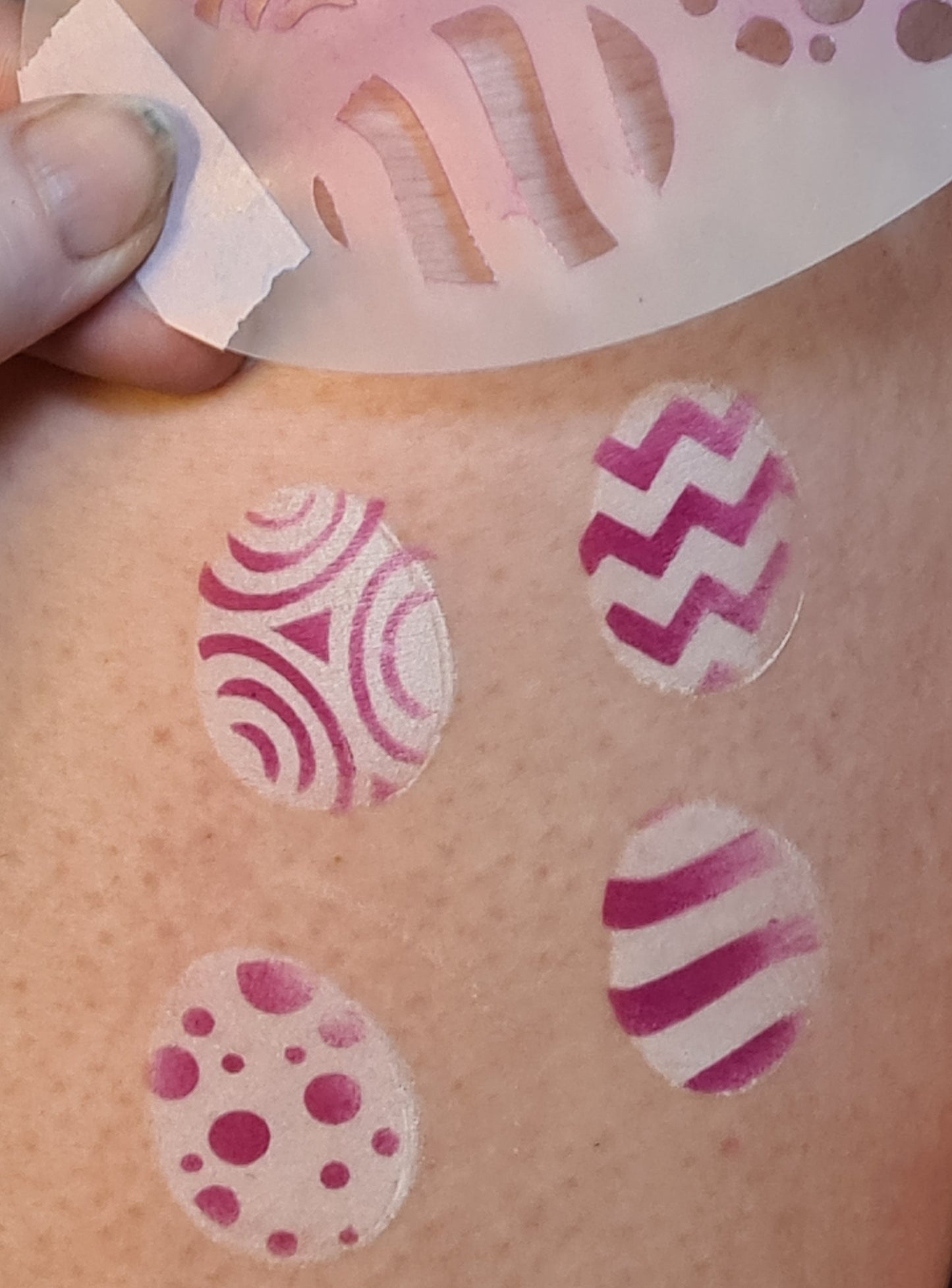 Easter Egg floral faberge 2 step Stencil face paint bodyart cakecraft