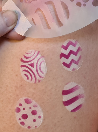 Easter Egg floral faberge 2 step Stencil face paint bodyart cakecraft