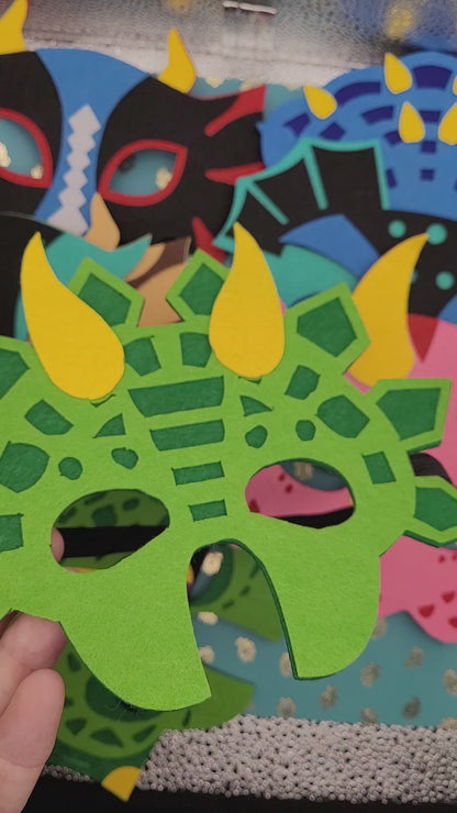 Felt Dino Dragon Monster Party Decoration Masks