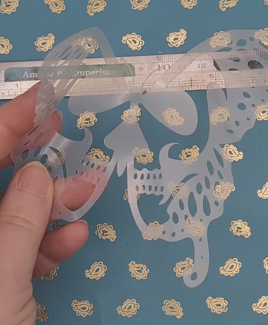 LIGHT PART Skull Bone part Moth death head tattoo stencil facepaint bodyart cakecraft