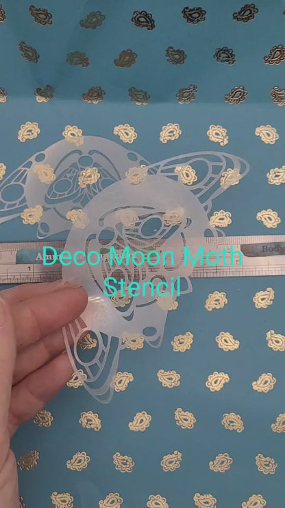 Deco Moth moon art nouveau Stencil face paint bodyart cakecraft