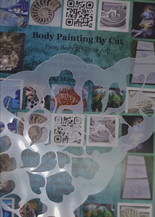 Maidenhair fern leaf (negative hole) Stencil decor paint cakecraft airbrush