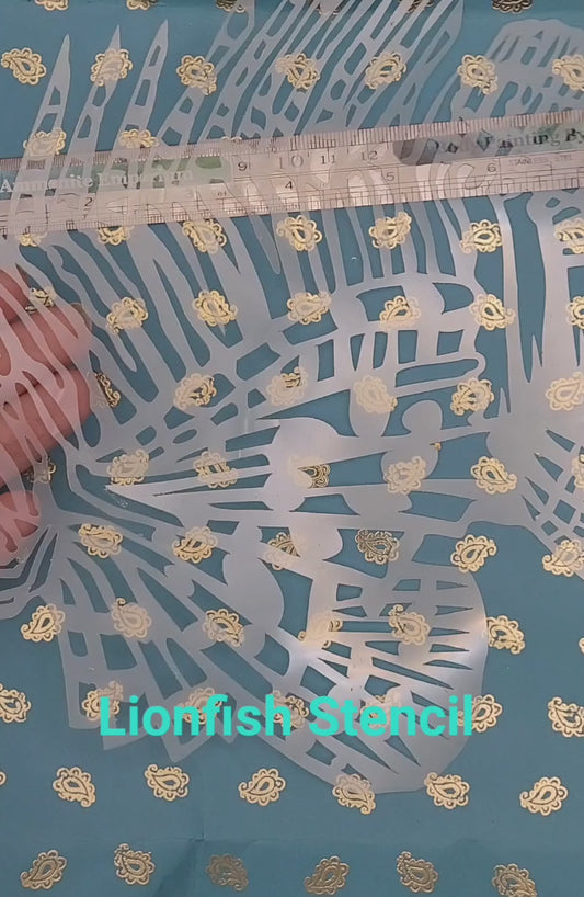 LIONFISH species realistic detailed reusable stencil facepaint bodyart cakecraft