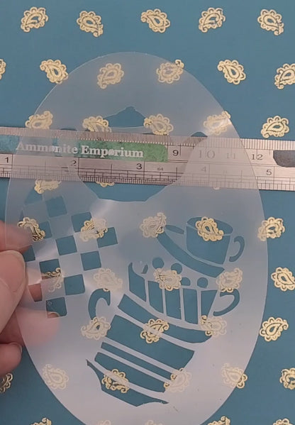 Alice in Wonderland teacup teapot checked tablecloth Stencil face paint bodyart cakecraft