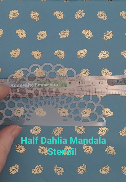 Half Dahlia Doily Mandala Pattern Stencil decor facepaint airbrush bodyart