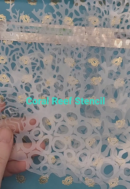 Coral reef staghorn fan brain reusable stencil facepaint bodyart cakecraft