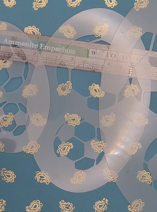 Two Football soccer ball Sports reusable stencil facepaint