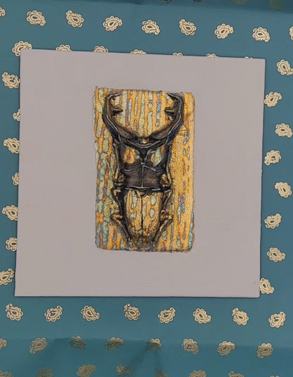 Iridescent Insects (Metallic Gold Foil 3d Art) Decor Art