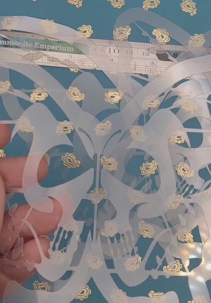 DARK wing  PART Skull Moth death head tattoo stencil facepaint bodyart cakecraft