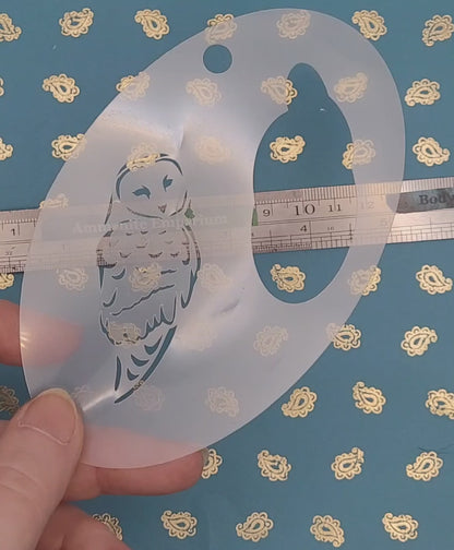 Barn Owl Perching Stencil decor facepaint airbrush bodyart