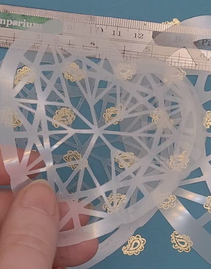 Heart Diamond jewel stencil facepaint bodyart cakecraft reusable