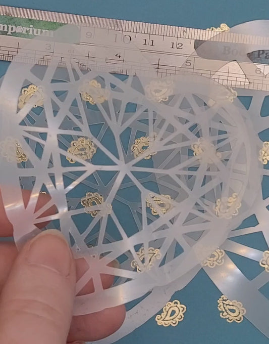 Heart Diamond jewel stencil facepaint bodyart cakecraft reusable