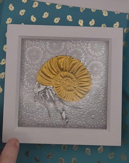 Silver Cephalopod Ammonite (Aluminium Fossil Art)